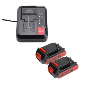 2-Pack Black & Decker 20V LBXR20 Lithium-Ion Battery + Fast Charger
