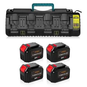 DeWalt 20V 9.0Ah Battery Replacement (4 Pack) with DCB104 4-Port Fast Charger