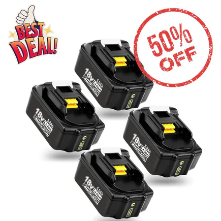 Makita 18V Battery Replacement | BL1850B 5.0Ah Li-ion Batteries - 4 Pack