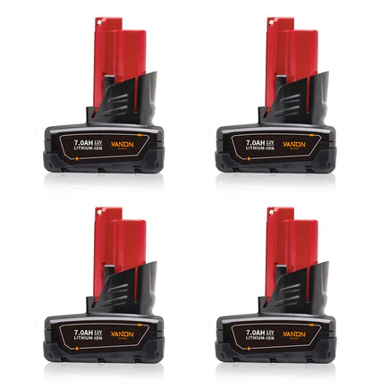 Milwaukee M12 7.0Ah Battery Replacement (4-Pack) - Extended Runtime