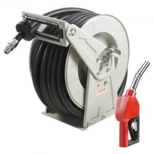 VEVOR 1″ x 50′ Fuel Hose Reel: Heavy-Duty Retractable Diesel Hose with Automatic Nozzle