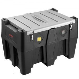 VEVOR 128 Gallon Portable Diesel Fuel Tank with 12V Transfer Pump – 10 GPM – Black