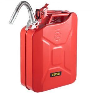 VEVOR 5.3 Gallon Red Jerry Fuel Can – Portable Gas Can with Flexible Spout