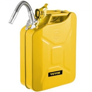 VEVOR 5.3 Gallon Yellow Jerry Fuel Can – Portable Gas Can with Flexible Spout