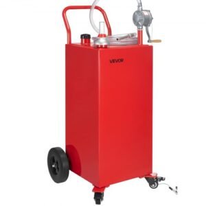 VEVOR 40 Gallon Fuel Caddy: Portable Gasoline & Diesel Fuel Tank with Manual Pump – Red