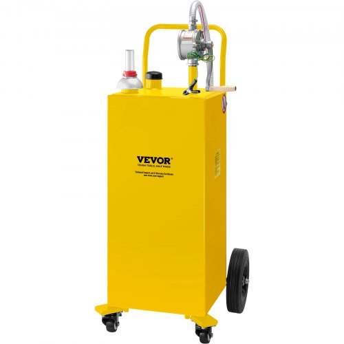 VEVOR 35 Gallon Fuel Caddy - Portable Gas & Diesel Storage Tank with Manual Pump