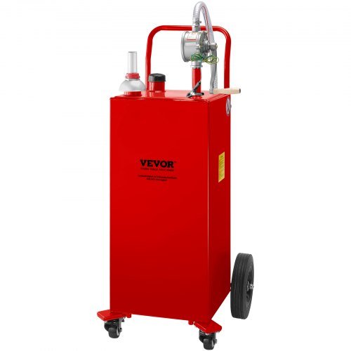 VEVOR 35 Gallon Fuel Caddy - Portable Gas & Diesel Storage Tank with Manual Pump
