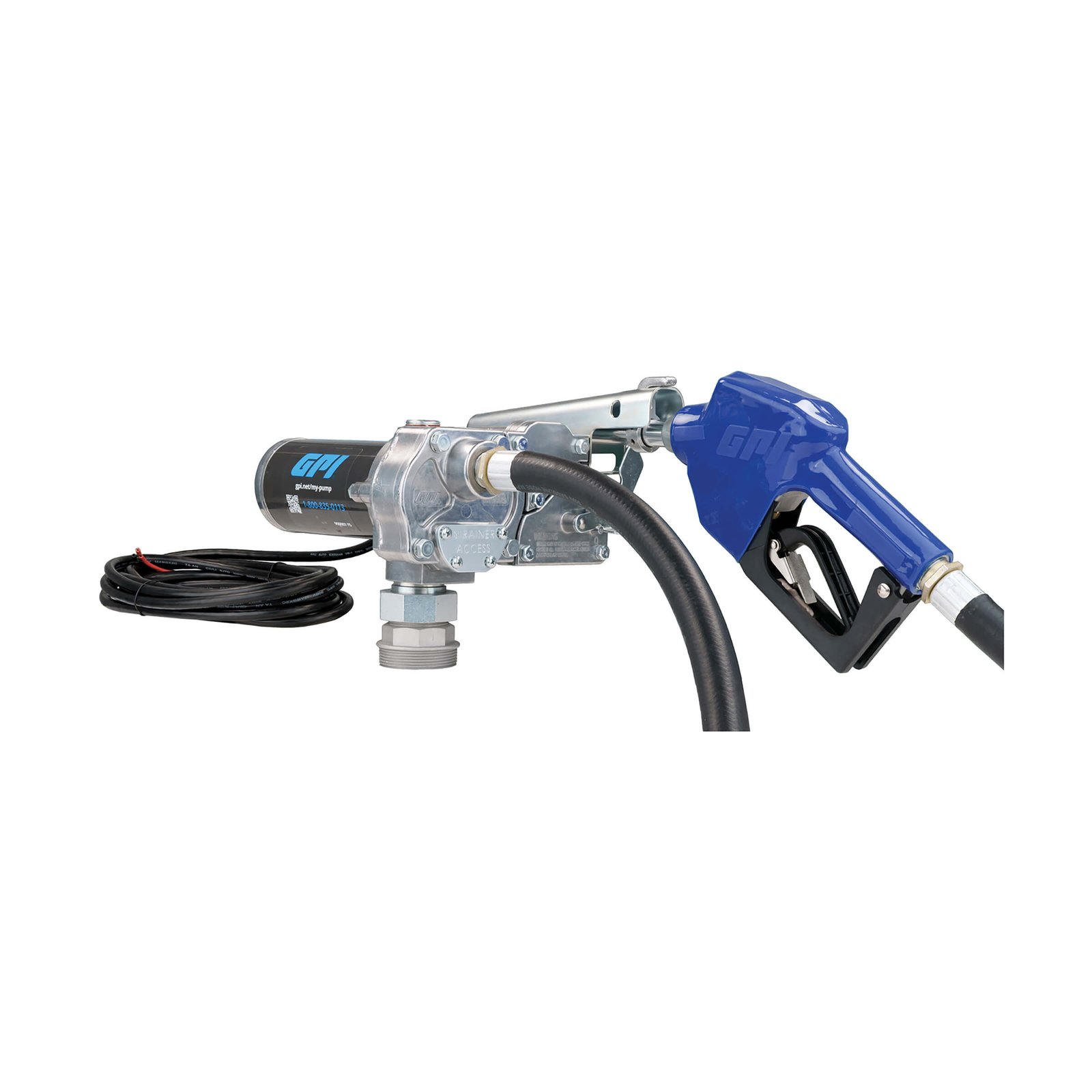 GPI M-150S-AU 12V 15 GPM Fuel Transfer Pump w/Auto Shut-off Nozzle and Filter