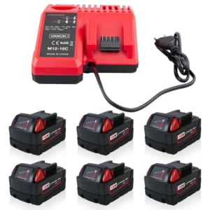 Milwaukee M18 XC Battery 5.0Ah 6-Pack with Rapid Charger