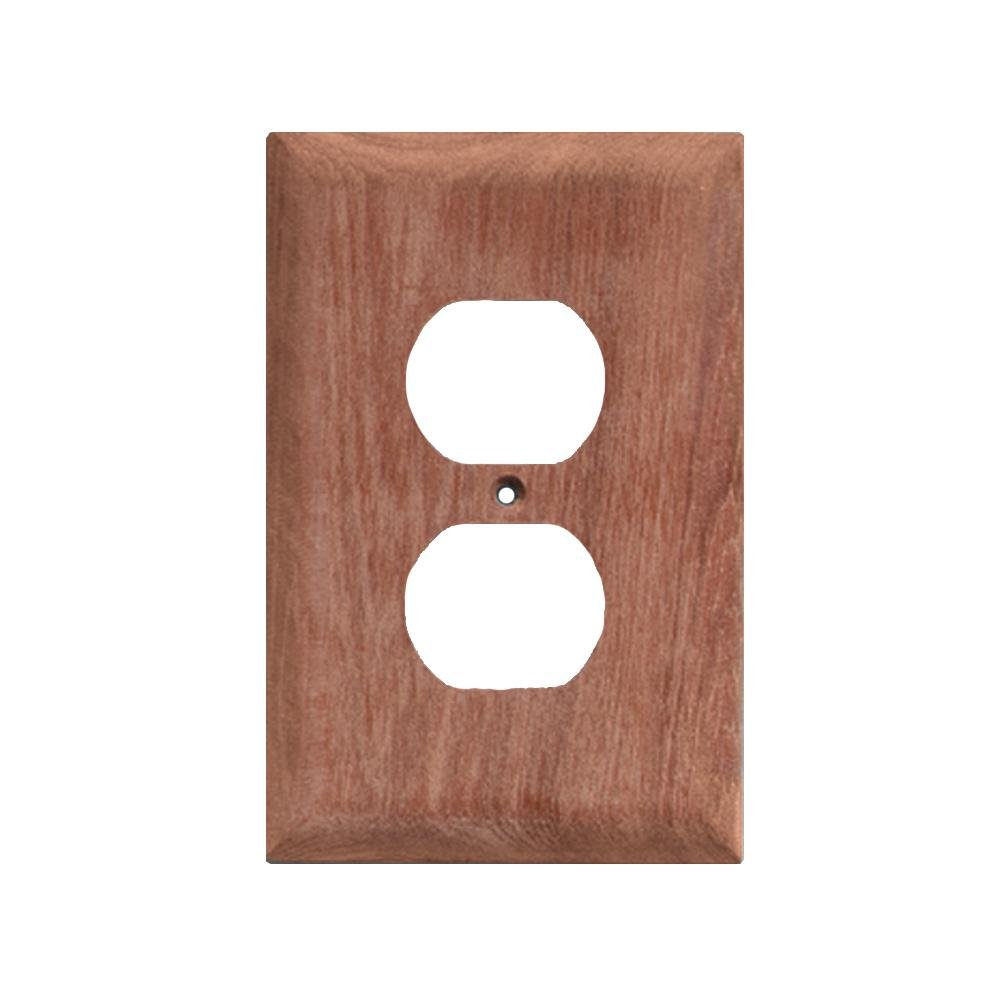 Whitecap Teak Outlet Cover/Receptacle Plate – 2 Pack – 60170