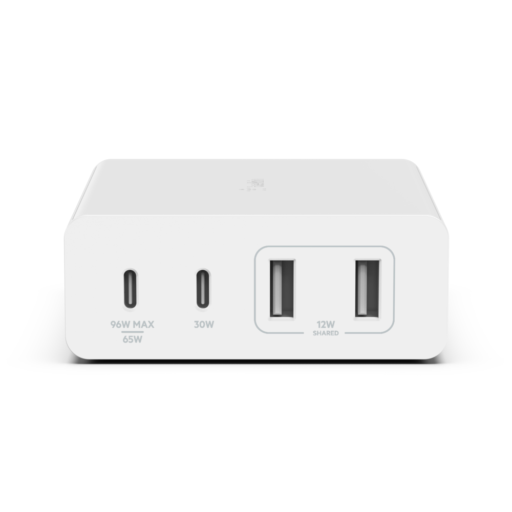 Belkin BoostCharge Pro 4-Port GaN Charger 108W - Fast USB-C & USB-A Charging Hub, White