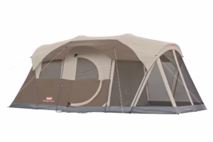 Coleman WeatherMaster 6-Person Tent with Screen Room – Spacious 11×9 ft Tan Tent