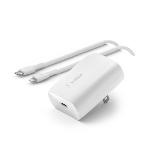 Belkin BoostCharge USB-C PD 3.0 PPS 30W Wall Charger with Lightning Cable – Fast Charging for iPhone & iPad