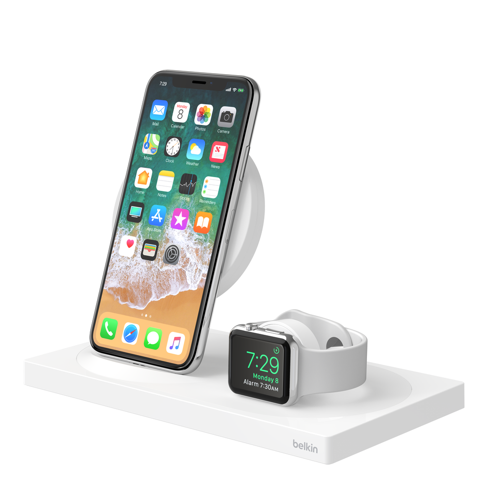 Belkin BoostUp Wireless Charging Dock - Certified Refurbished, White - iPhone & Apple Watch
