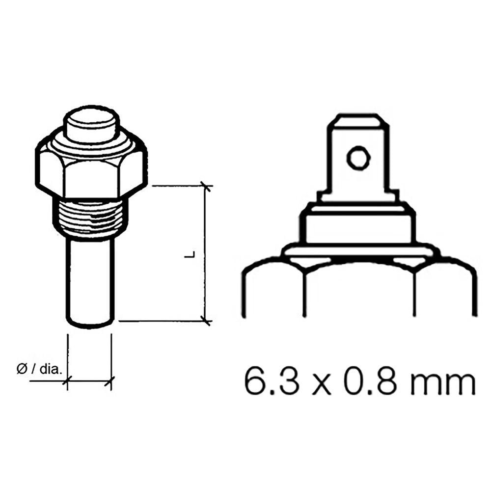 Veratron Engine Oil Temperature Sensor – Single Pole, Common Ground – 50-150C/120-300F – 6/24V – M14 x 1.5 Thread – 323-801-004-002N