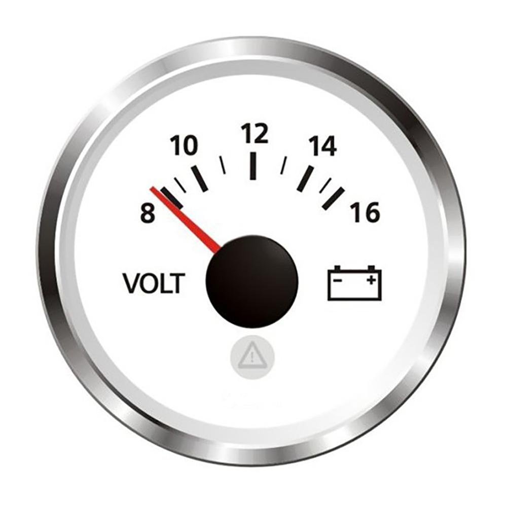 Veratron 52 MM (2-1/16″) ViewLine – Voltmeter 8 to 16V – White w/Chrome Bezel – A2C59514850