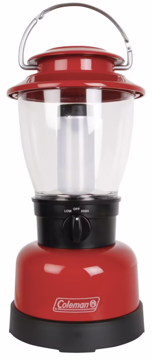 Coleman 400 Lumens LED Lantern – 4D Battery – Red | Portable Camping Light