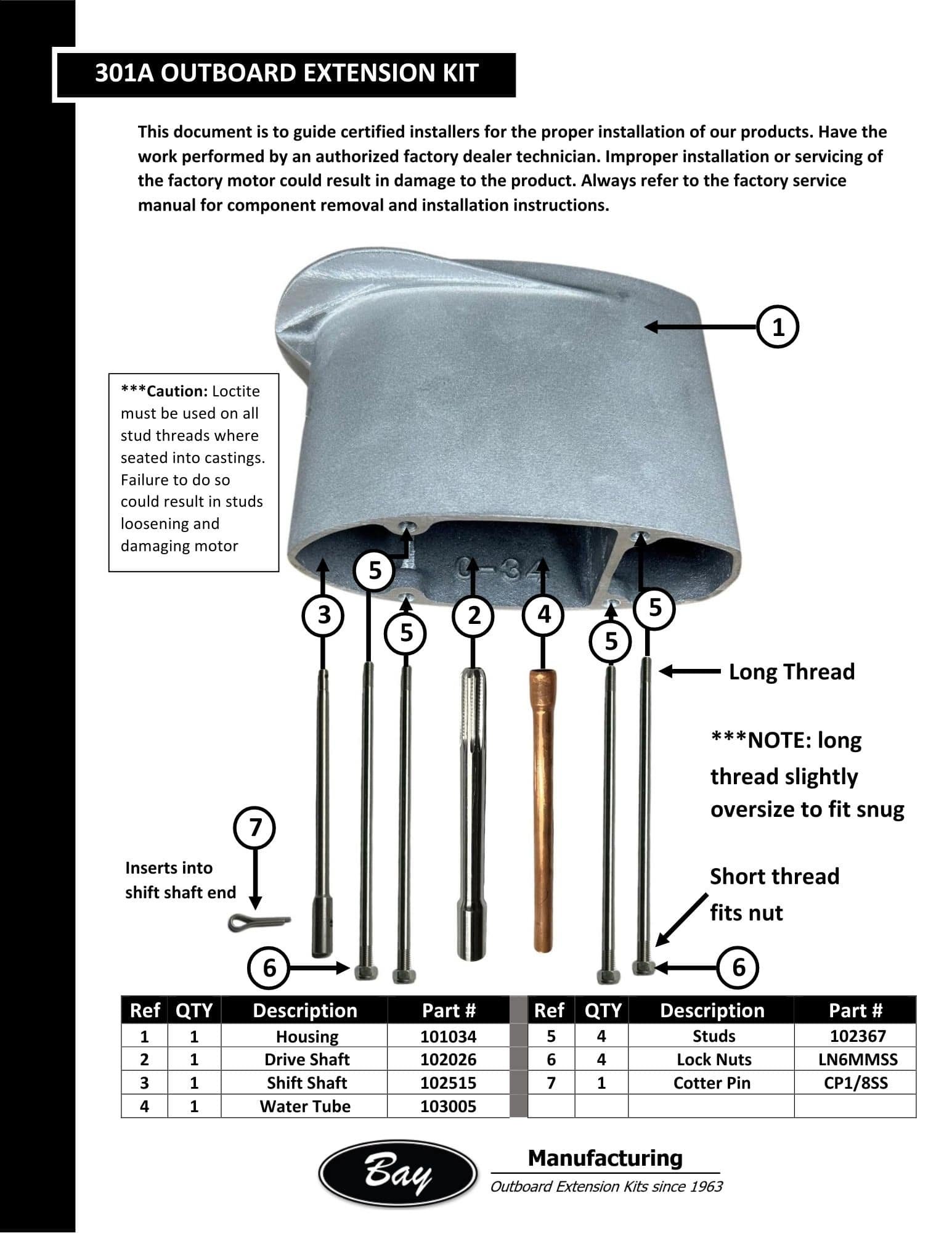 Johnson Evinrude Outboard Extension Kit 301A | 9.8 HP | 5 inch - Image 2